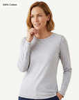 Essential Cotton Long Sleeve Tee - Snow Corfu Jeans