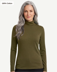 Essential Cotton Long Sleeve Turtleneck - Forest Night Corfu Jeans
