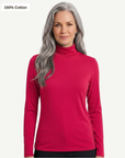 Essential Cotton Long Sleeve Turtleneck - Lipstick Pink Corfu Jeans