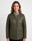 Deep Olive Quilted Long Sleeve Jacket Corfu Jeans