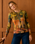 The Park Printed Knit Top Corfu Jeans