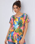 Balcony Heights Summer Burnout Floral Top Corfu Jeans