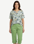 Sage & Sunlight Cotton Rich Burnout Jersey Top Corfu Jeans