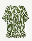 Aloe Soft Print Ruffle Blouse Corfu Jeans