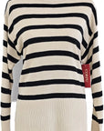 W2449244 SAND/BLACK FASHION KNIT STRIPE Corfu Jeans