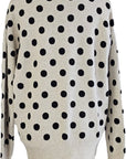 W2449228 OATMEAL/BLACK SOFT SPOT KNIT CARDIGAN Corfu Jeans