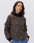 Sable Bouclé Knit Long Sleeve Top Corfu Jeans