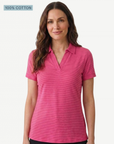 Geranium Pink & White 100% Cotton Fine Stripe Polo Top Corfu Jeans
