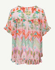 Hola Soft Print Ruffle Blouse Corfu Jeans