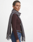 Indigo Beige Checkered Winter Scarf Corfu Easy Living
