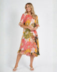 Island Dreams Soft Print Short Sleeve Dress Corfu Jeans