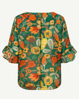Modern Blooms Soft Print Ruffle Blouse Corfu Jeans