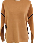 W2449225 TOFFEE/NAVY PLAIN JERSEY KNIT Corfu Jeans