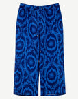 Ikat Blue Linen Printed Drawstring Pants Corfu Jeans