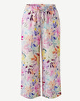 Delicate Blossom Printed Linen Drawstring Pants Corfu Jeans