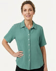 Tropical Teal Cotton Short Sleeve Top Corfu Jeans