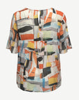 Echoed Shapes Soft Print Blouse Corfu Jeans
