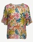 Vivid Fern Soft Print Blouse Corfu Jeans