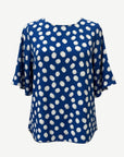 Marine Shadow Spot Blouse Corfu Jeans