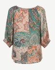 Charmed Summer Soft Print Blouse Corfu Jeans