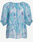 Mediterranean Summer Soft Print Blouse Corfu Jeans