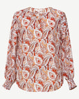 Pink on Pink Soft Print Blouse Corfu Jeans
