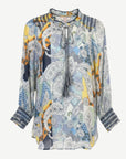Blue Hues Soft Print Blouse Corfu Jeans