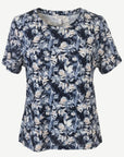 Navy Blush Printed Summer Knit Top Corfu Jeans