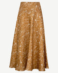 Mocha Mousse Linen Printed Skirt Corfu Jeans