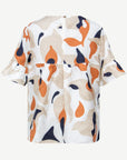 Pattern Play Linen Printed Short Sleeve Blouse Corfu Jeans