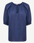 Indigo Linen Breeze Short Sleeve Blouse Corfu Jeans