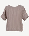 Coffee Parchment Linen Short Sleeve Top Corfu Jeans