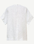 White Ink Stripe Linen Short Sleeve Top Corfu Jeans