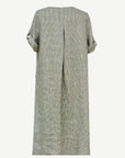 Spring Moss Linen Short Sleeve Dress Corfu Jeans