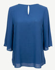 Surf Blue Crepe Georgette Blouse Corfu Jeans
