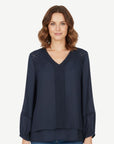 Twilight Navy Georgette Long Sleeve Blouse Corfu Jeans