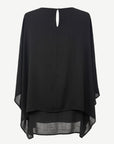 Black Crepe Georgette Batwing Blouse Corfu Jeans