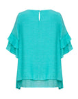 Creme Di Mint Layered Ruffle Sleeve Blouse Corfu Jeans