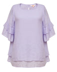 Summer Iris Layered Ruffle Sleeve Blouse Corfu Jeans