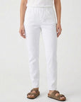 White Elasticated Drawstring Stretch Denim Jeans Corfu Jeans