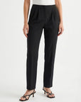 Black Stretch Sateen Tapered Pants Corfu Jeans