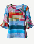 Vibrant Geo Soft Print Blouse Corfu Jeans