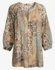 Linen Patchwork Soft Print Blouse Corfu Jeans
