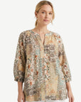 Linen Patchwork Soft Print Blouse Corfu Jeans
