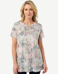 Palms & Pastels Cotton Rich Burnout Jersey Top Corfu Jeans