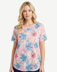Daisy Drift Summer Burnout Floral Top Corfu Jeans