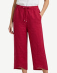 Berry Linen Crossover Crop Pants Corfu Jeans