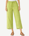 Pistachio Linen Crossover Crop Pants Corfu Jeans