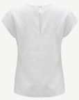 White Pleat Detail Linen Top Corfu Jeans