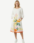 Soft Horizon Printed Linen Midi Dress Corfu Jeans